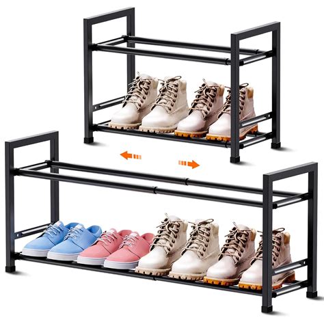 Shoe Rack, 2-Tier Telescopic, Shoe Box, Slim, Shoe Rack, Slipper Rack ...