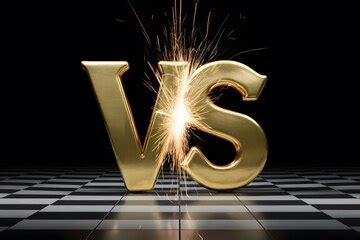 Gold v and s letters split with sparks intense conflict on checkered ...