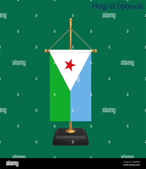 High detailed flag of Djibouti. National Djibouti flag. Africa. 3D ...