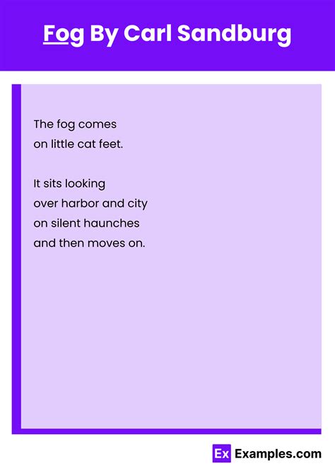 Fog Poem by Carl Sandburg to Download