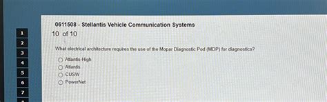 Solved: 0611508 - Stellantis Vehicle Communication Systems 1 10 of 10 2 ...