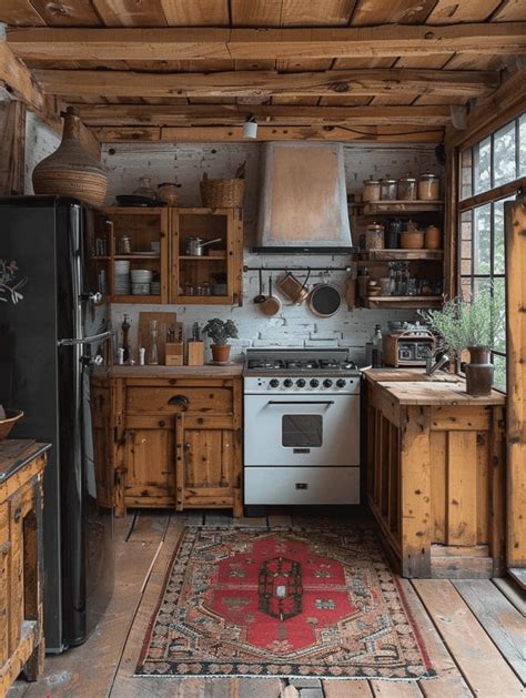 Rustic Cabin Kitchen 的图像结果