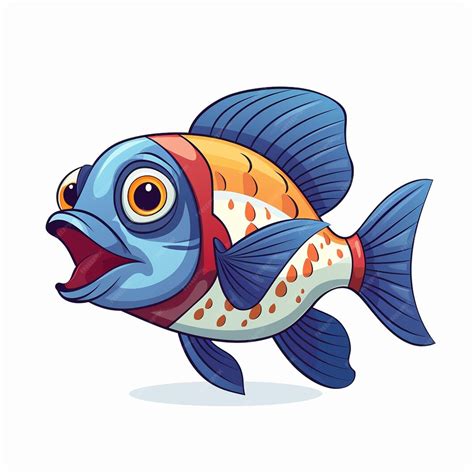 A cartoon drawing of a fish with a big mouth | Premium AI-generated vector
