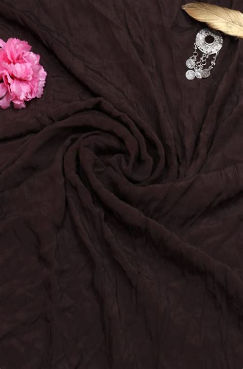 Shop Now: Brown Plain Crepe Fabric (1 mtr) - High-Quality & Versatile