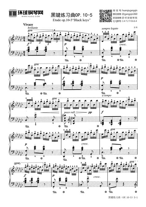 黑键练习曲OP.10-5-肖邦 - 钢琴谱 - 环球钢琴网