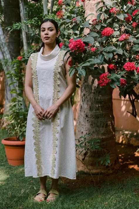 Buy Turtle Neck Khadi Dress for Women Online | Studio Bustle