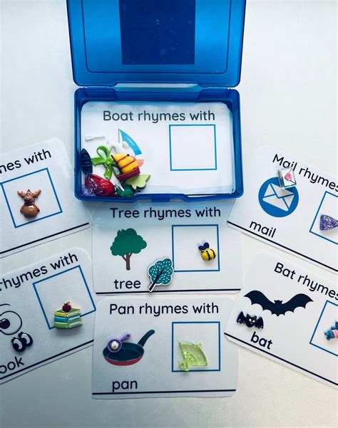 RHYME Task Box with Mini Objects-Speech Therapy Activity Box-Language ...