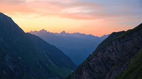 Wallpaper mountains, relief, slopes, sunrise hd, picture, image