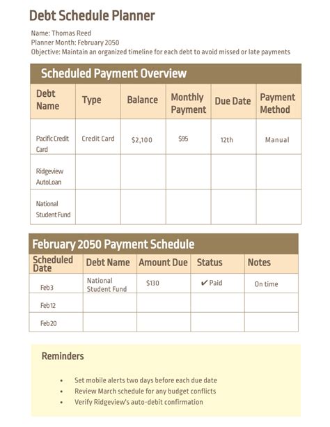 Free Debt Planner Templates to Customize Online