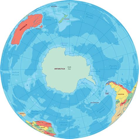 Antarctica Continent Map