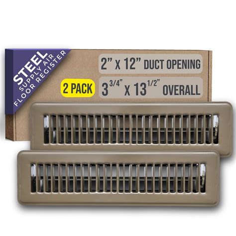 [2 Pack] Fits 2x12 Duct Opening Floor Register with Louvered Design by ...