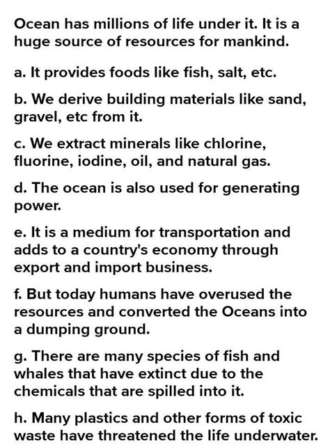 read the para oceans as resource on page 33 and comment on it - Brainly.in