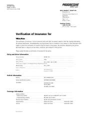 Image result for Progressive Insurance Verification Card