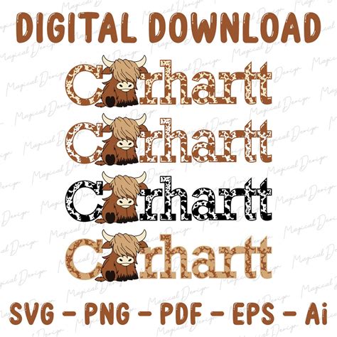 Buy Highland Cow Svg, Carhartt Png, Brown Cow, Cute Cow Svg, Png for ...