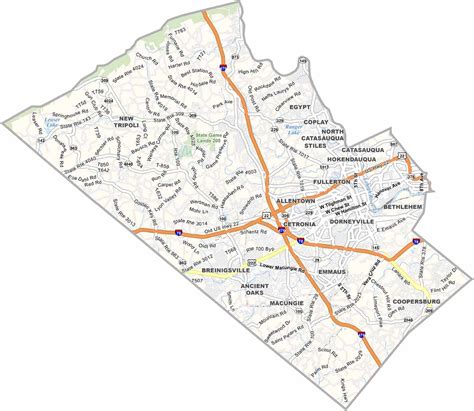 Lehigh County Map, Pennsylvania - US County Maps