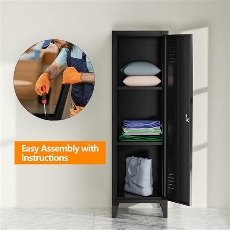 Buy LISSIMO Metal Storage Cabinet with Lockable Doors and Shelves, Home ...