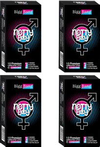 NottyBoy 4 in One Discreet Pack - Ribs, Dots, Delay & Contour Condom ...