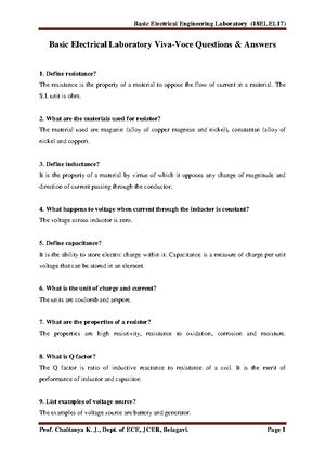 BEE Module 1 - Lecture notes 1 - BASIC ELECTRICAL ENGINEERING : MODULE ...