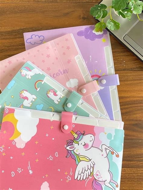 Decorworks Folder Cartoon Unicorn Organizer Bag | 6 Grid File Folder ...