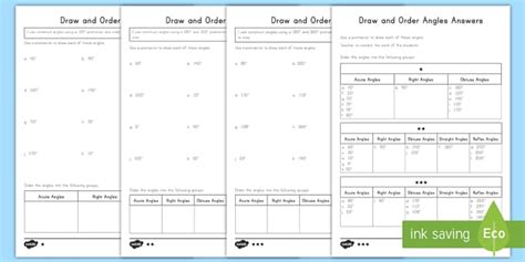 Draw and Order Angles Differentiated Worksheet / Worksheets