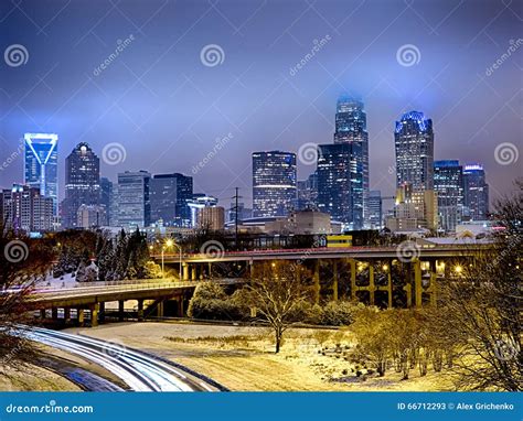 Rare Winter Weather in Charlotte North Carolina Stock Image - Image of ...