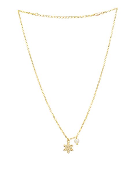 Buy AARSEE OFFICIAL Anti-Tarnish 22Kt Gold-Plated Snowflake Pendant Online
