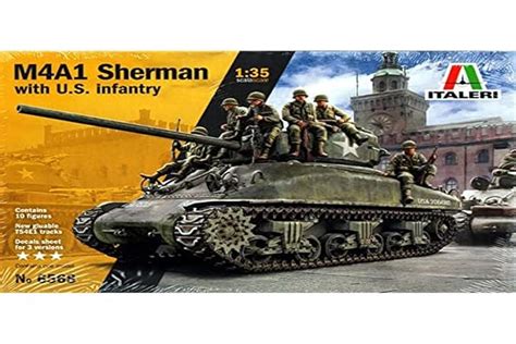Italeri ITA6568 1:35 M4A1 Sherman with US Infantry Figures [Model ...