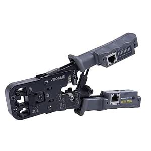 VOOCME Crimping Tool With Cable Tester Crimping RJ45 RJ12 RJ11 Crimper ...