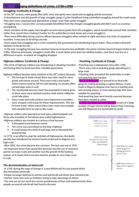 Summary GCSE Edexcel History Crime and Punishment Notes - History ...