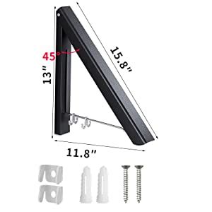 CRYSTALOPRO Laundry Room Clothes Rack - Wall Mounted Retractable ...