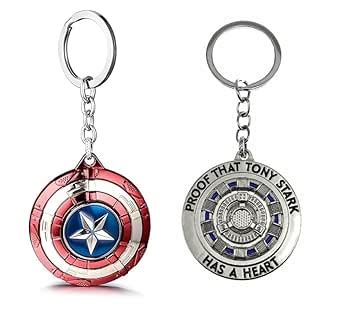 Mistazzo Captain America Revolving Shield Metal Keychain And Tony Stark ...