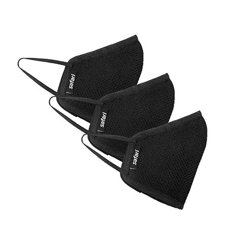 Safari Unisex Face Mask (Pack of 3) (AIR PRO MASK_Black_OS) : Amazon.in ...