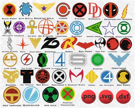 Avengers Superhero Symbol Bundle svg Digital Files Super Hero | Etsy