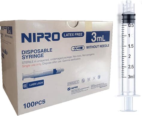 Nipro Syringe Luer Lock Without Needle For India | Ubuy