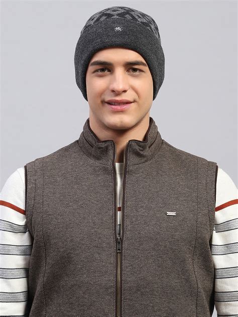 Buy Men Grey Self Design Cap Online in India - Monte Carlo