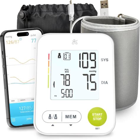 Amazon.com: Greater Goods Bluetooth Blood Pressure Monitor for Home Use, Smart BP Monitor with ...
