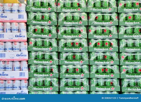 Stacked Cases of Heineken Green Bottles Editorial Stock Photo - Image ...