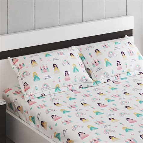 Buy Slate Kids Cotton 150TC Printed 3Pcs Queen Bedsheet Set from Home ...