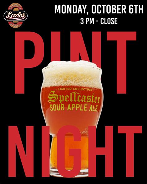Empyrean Pint Night at Lazlos Haymarket , Lazlo's Brewery & Grill ...
