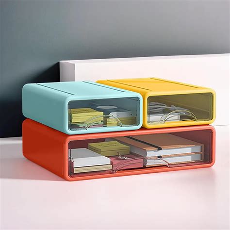 Kuber Industries (Set of 3) Stackable Stationary Organizers Drawer with ...