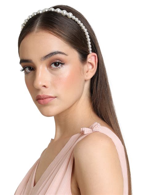 Buy White Pearl Partywear Hairband 122097WHITENA – KAZO