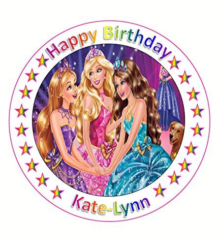Buy Personalised Barbie 7.5 inch cake topper edible icing sheets or ...