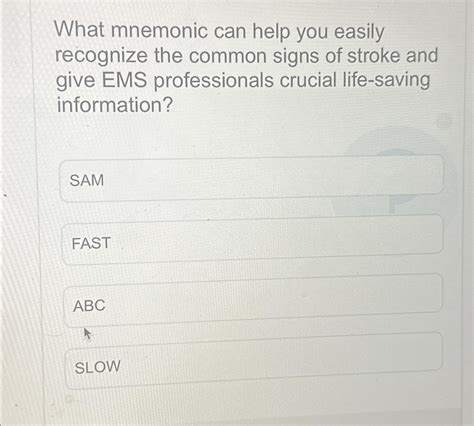 Solved What mnemonic can help you easily recognize the | Chegg.com