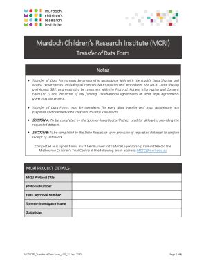 Fillable Online MCRI Project Data Management Plan Template - Figshare ...