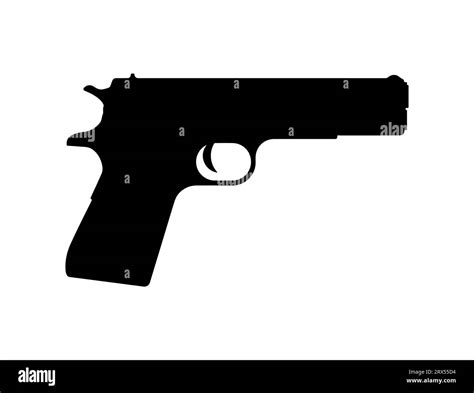 Gun silhouette vector art white background Stock Vector Image & Art - Alamy