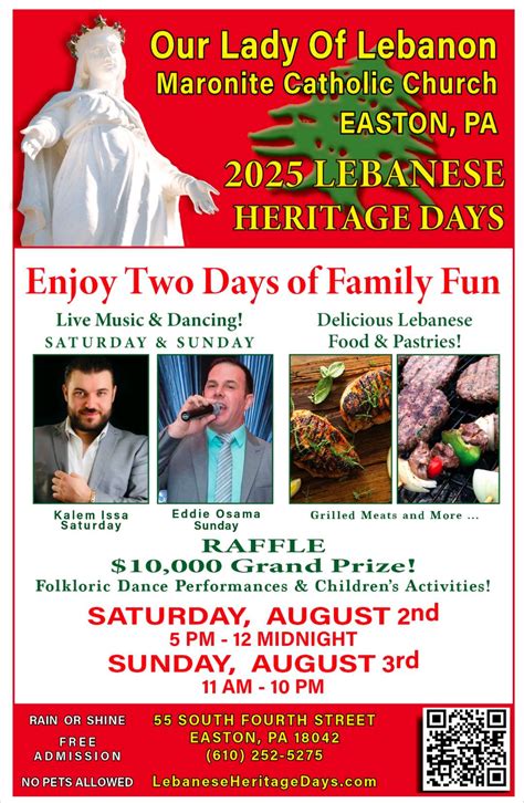 Annual Lebanese Heritage Days Festival 2025, Our Lady of Lebanon Church ...