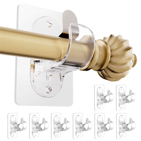 Amazon.com: No Drill Curtain Rod Brackets, (8 Pack) Self Adhesive ...