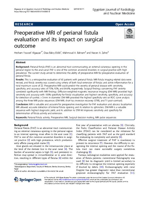 Article Preop fistula Sx outcome - R E S E A R C H Open Access ...