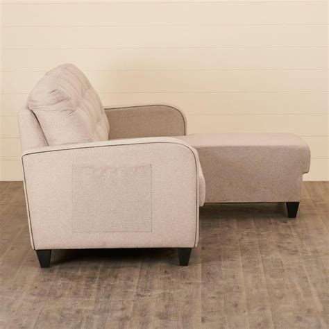 Buy Montoya Fabric 2-Seater Right Corner Sofa with Chaise - Beige from ...