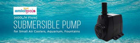 amiciTools Submersible Pump with 80cm Water Lift and 400L/H Flow for ...